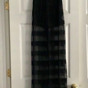 Black transparent palazzo pants